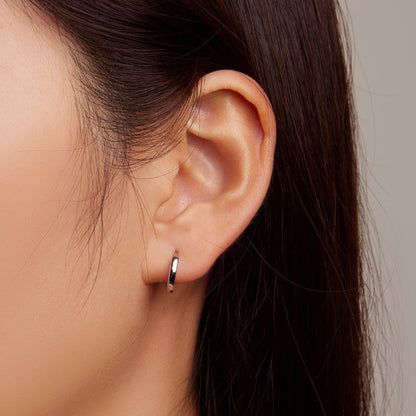 925 Sterling Silver Earrings for Women - Style A, 1.1x0.2cm, Platinum Plated  DestGlow