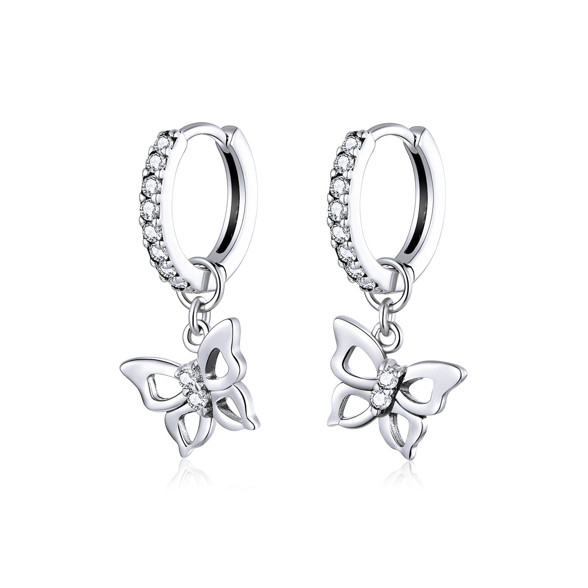 S925 Oxidized Silver Pavé Setting CZ Earrings for Women  DestGlow