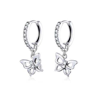 S925 Oxidized Silver Pavé Setting CZ Earrings for Women  DestGlow