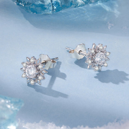 925 Sterling Silver White Gold Plated 0.7cm Pavé Set CZ Earrings for Women  DestGlow