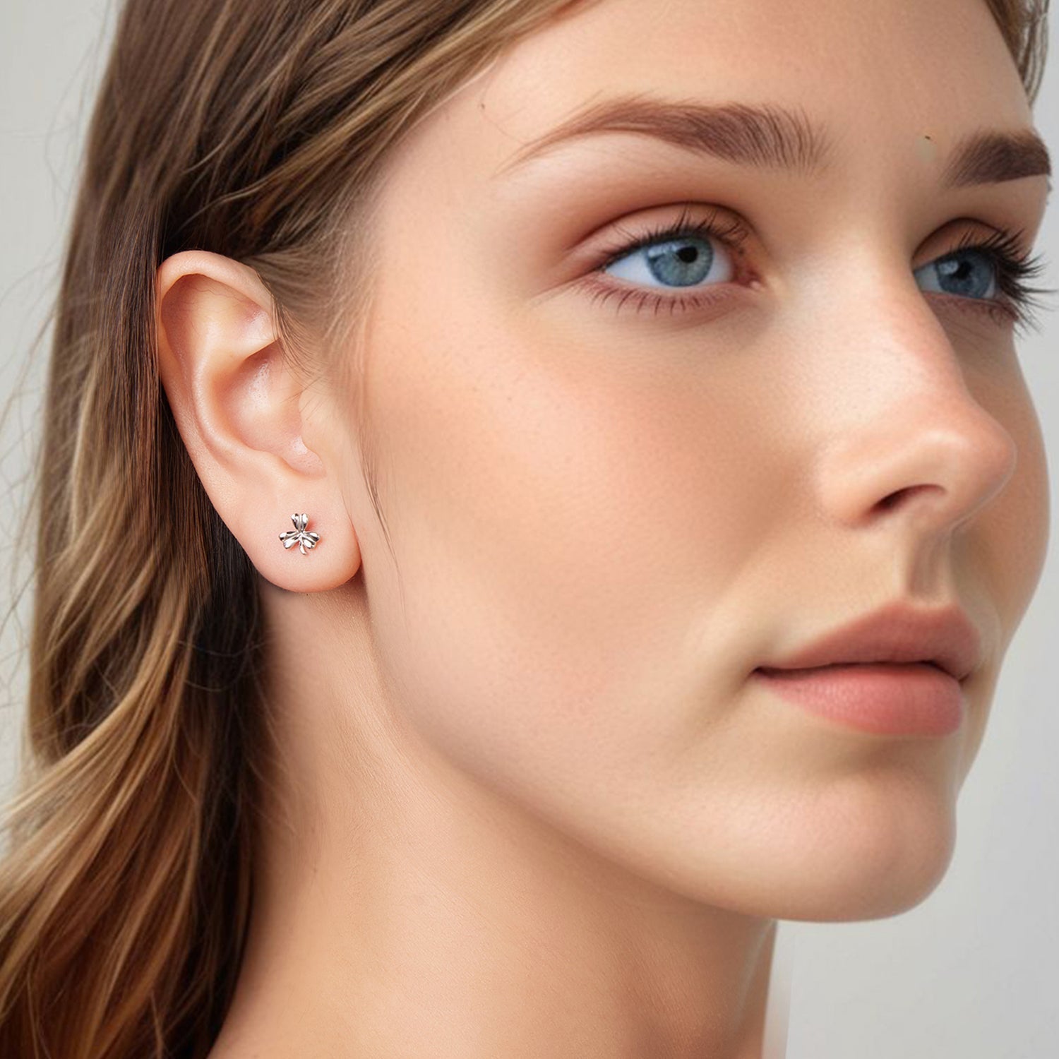 925 Sterling Silver White Gold Plated 0.7cm Earrings for Women  DestGlow