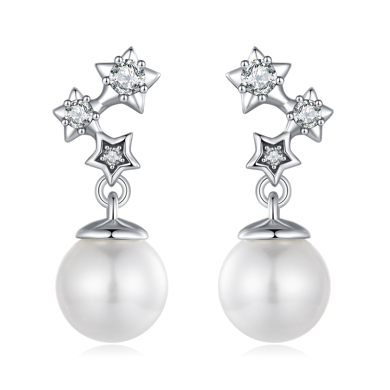 925 Sterling Silver Earrings with Quality Shell Pearl and CZ for Women  DestGlow