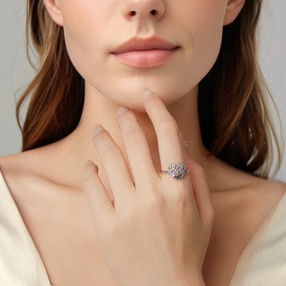 925 Sterling Silver Heart-Shaped Moonstone Ring for Women  DestGlow