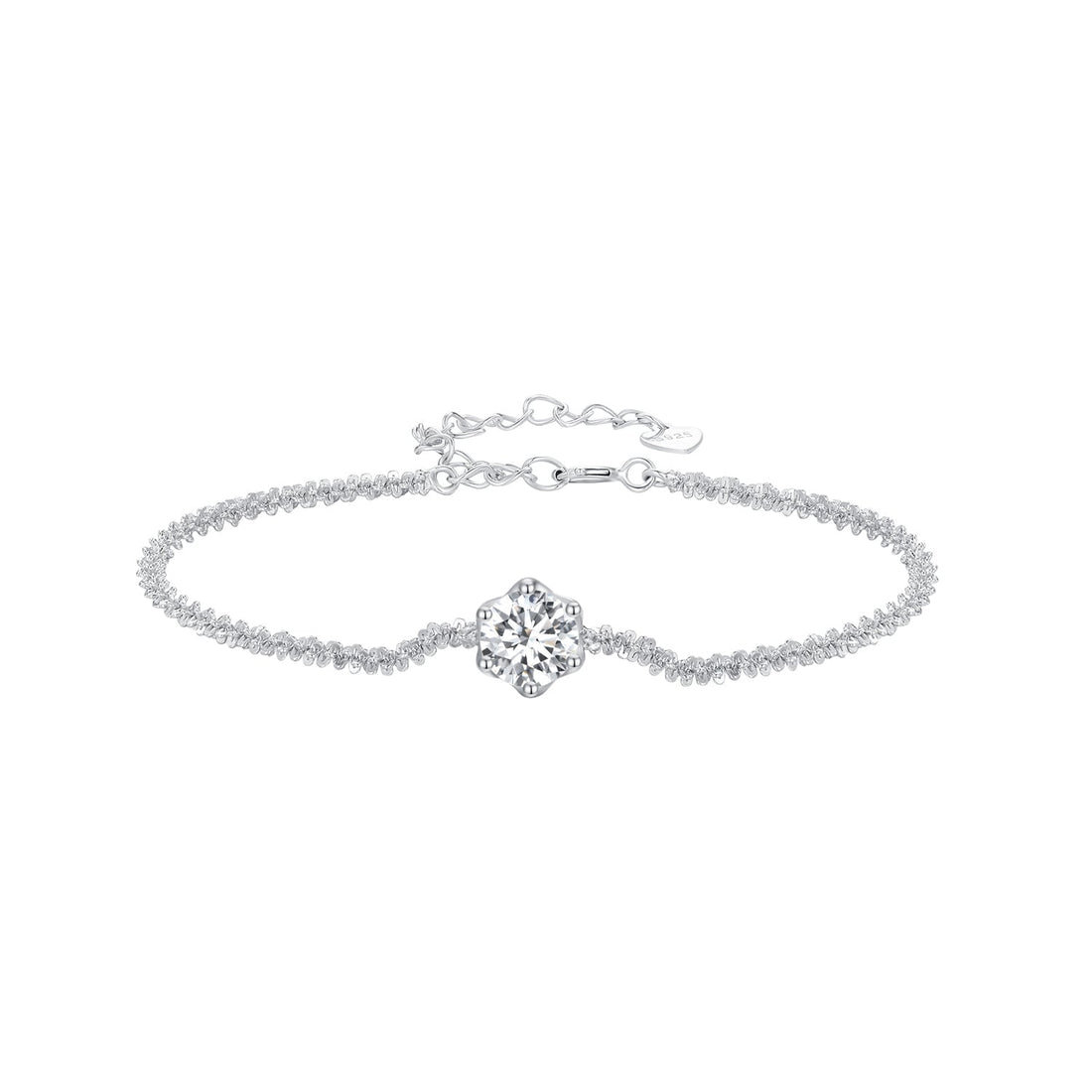 925 Sterling Silver 1 Carat Moissanite Bracelet for Women  DestGlow