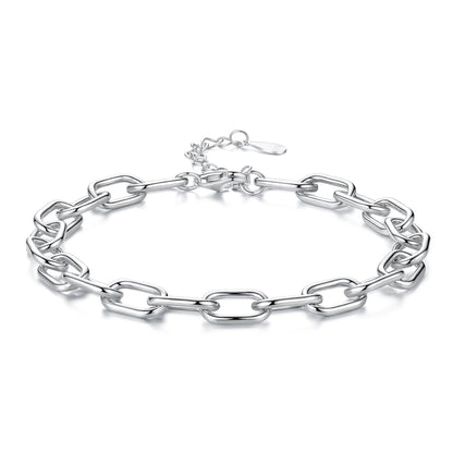925 Sterling Silver White Gold Plated 15+6cm Adjustable Bracelet for Women  DestGlow