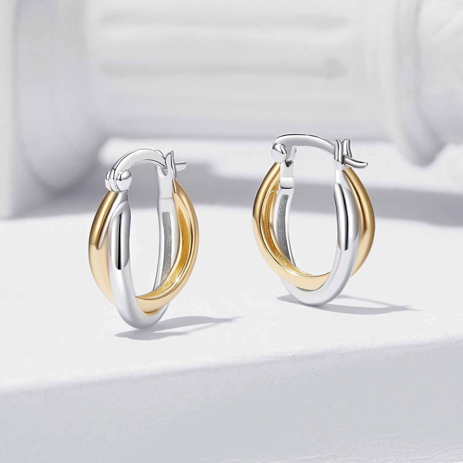 925 Sterling Silver Earrings with Platinum and Gold Plating for Women  DestGlow
