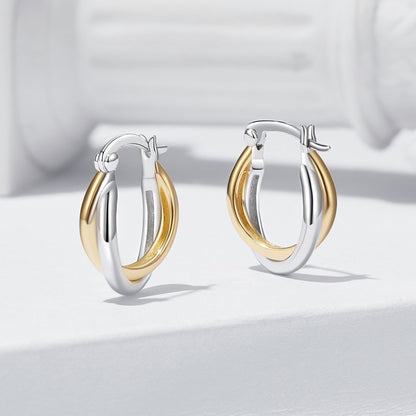 925 Sterling Silver Earrings with Platinum and Gold Plating for Women  DestGlow