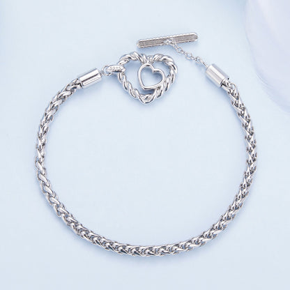 925 Sterling Silver 3.0mm Plated Platinum Bracelet Size 17.0 for Women  DestGlow