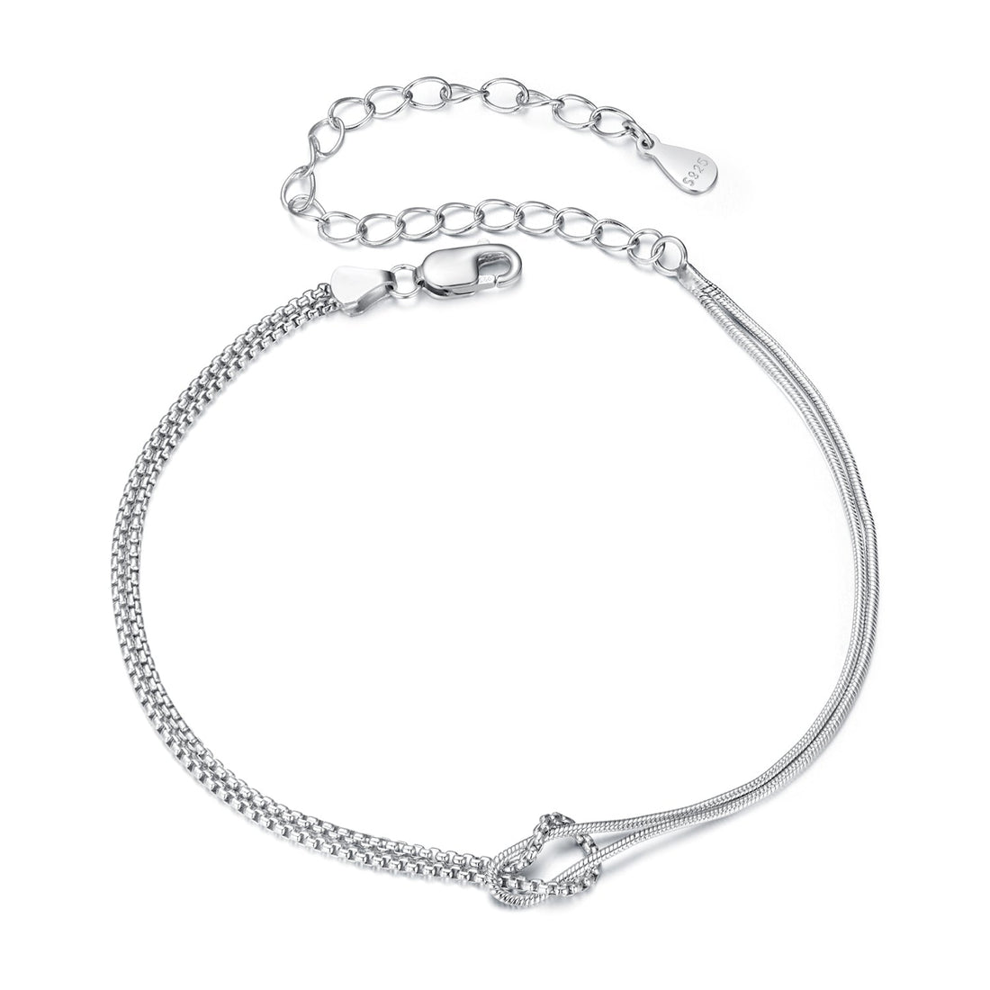 925 Sterling Silver &amp; Plated White Gold Bracelet for Women  DestGlow