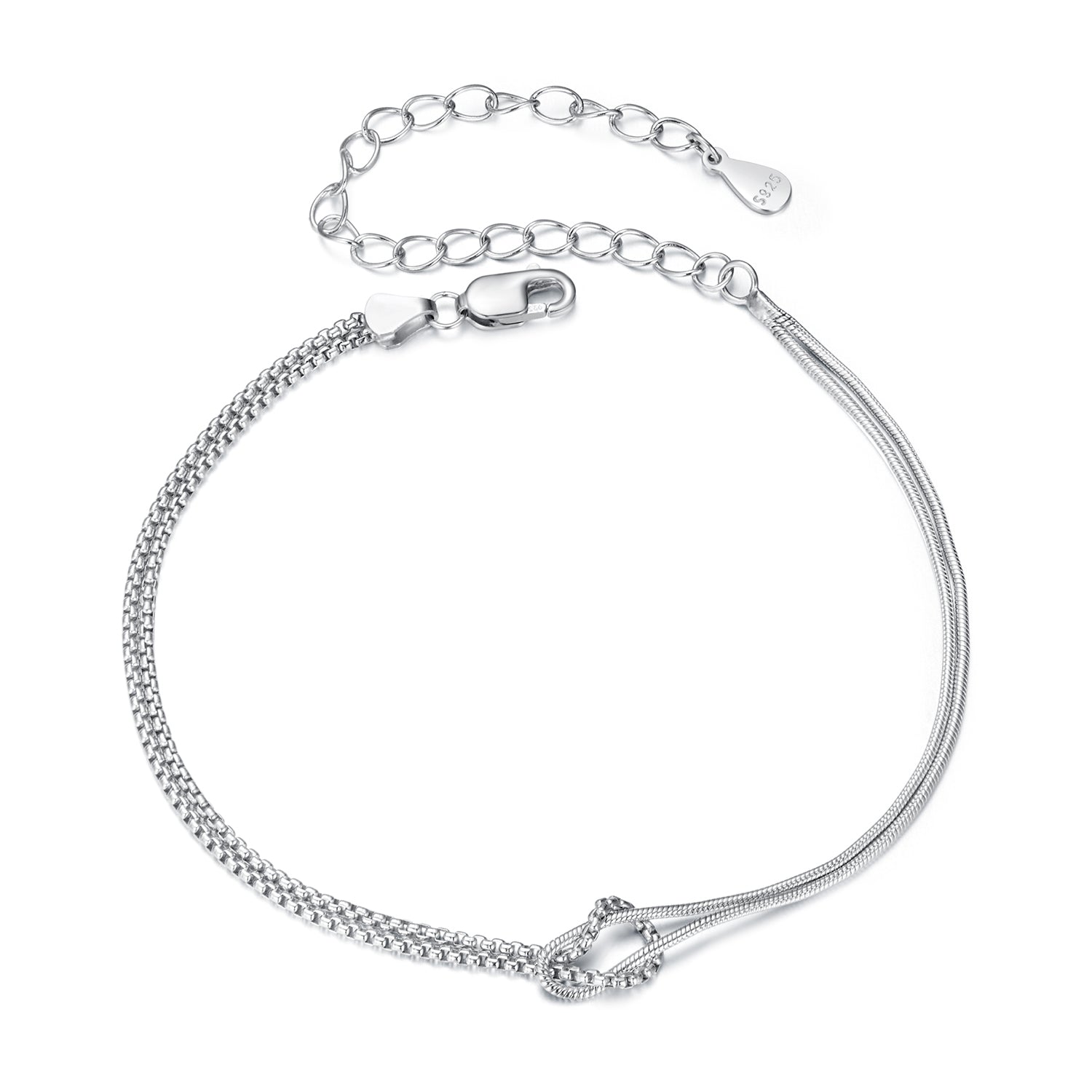 925 Sterling Silver &amp; Plated White Gold Bracelet for Women  DestGlow