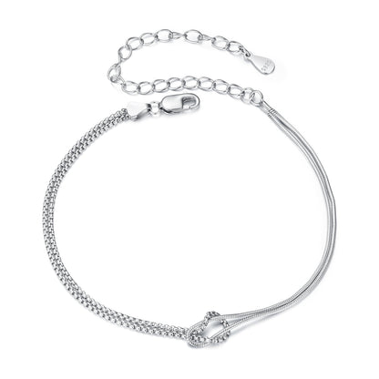925 Sterling Silver &amp; Plated White Gold Bracelet for Women  DestGlow