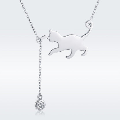 925 Sterling Silver Necklace 38-45cm with 1.4*2.5cm Pendant for Women