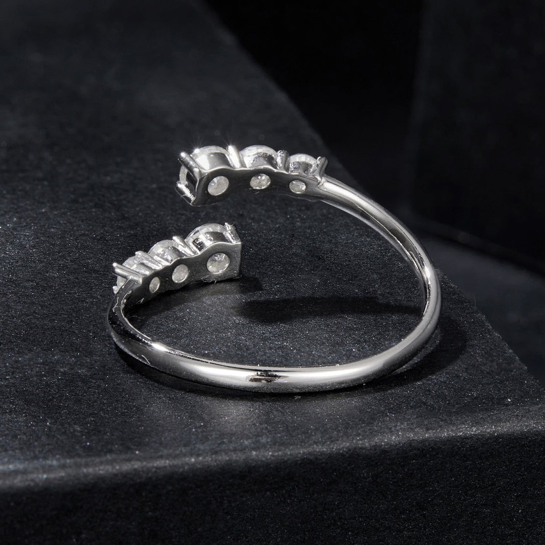 925 Sterling Silver Moissanite Ring for Women - Size E - Plated White Gold  DestGlow