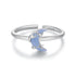 925 Sterling Silver Luminous Stone 0.80cm Moon Ring for Women  DestGlow