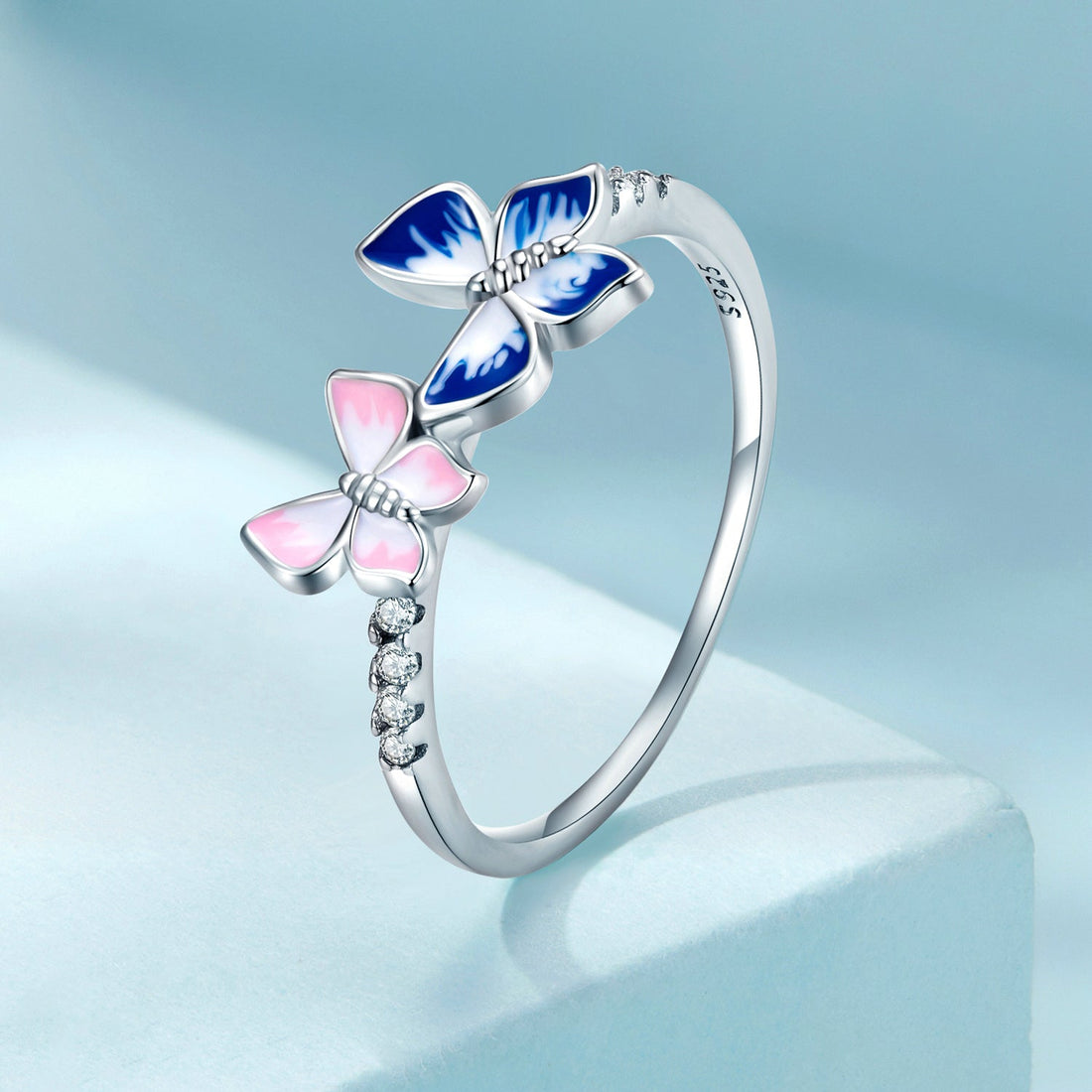 925 Sterling Silver Enamel Plated Ring Size 6 for Women by Bids.com