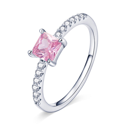 925 Sterling Silver Ring Size 6.0 with Pavé Setting CZ and Platinum Plating by Bids.com