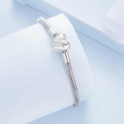 925 Sterling Silver + Pavé Setting White Gold Bracelet 17.0cm for Women  DestGlow