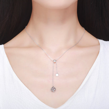 925 Sterling Silver Necklace 42CM Length with 9.5CM Pendant for Women  DestGlow