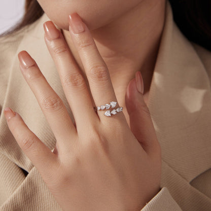 925 Sterling Silver White Gold Plated Pavé Setting Rings for Women  DestGlow