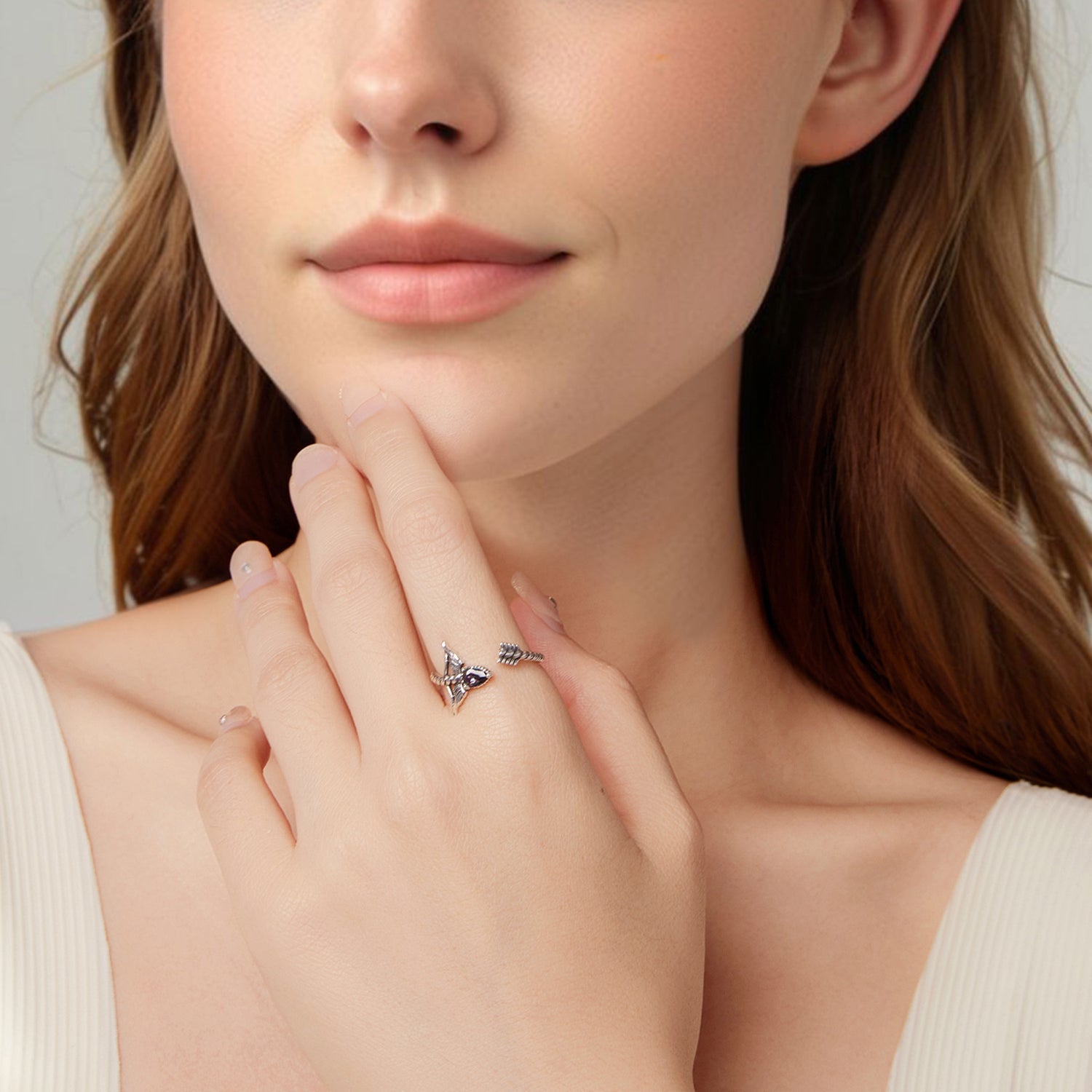 925 Sterling Silver Oxidized Glass Ring  DestGlow