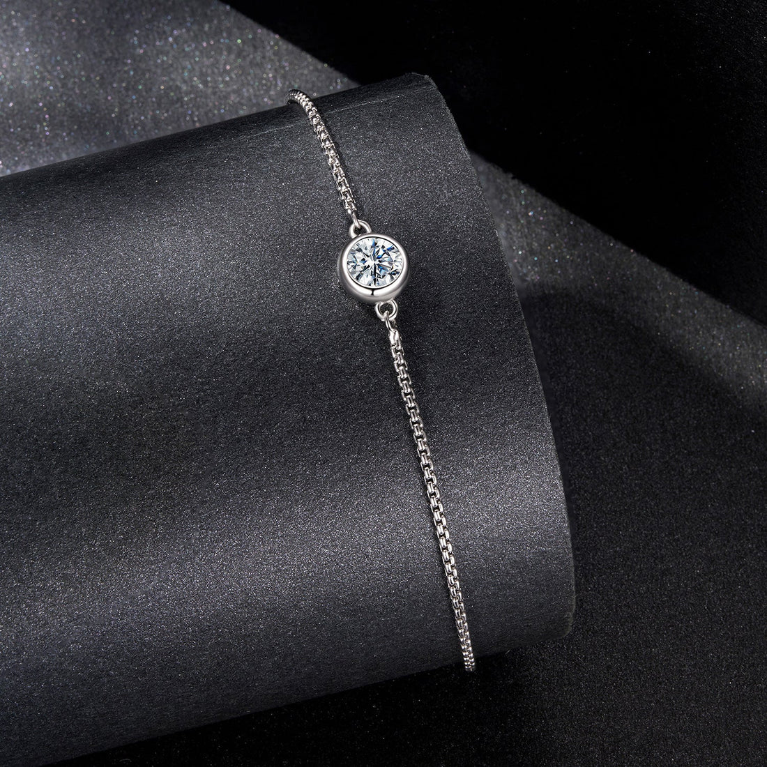 925 Sterling Silver 0.50 Carat Moissanite Bracelet for Women  DestGlow