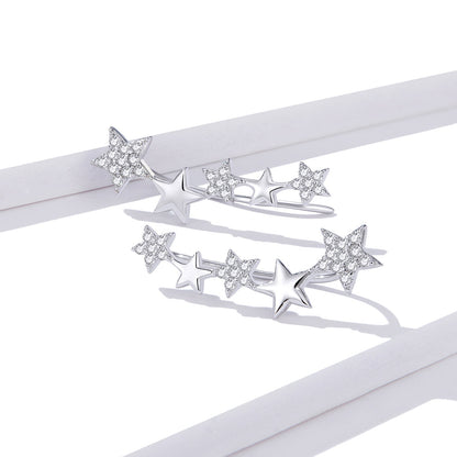 925 Sterling Silver Earrings with Plated Platinum and Pavé Setting CZ  DestGlow