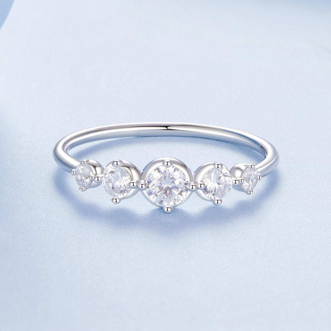 925 Sterling Silver Ring Size 6.0 with Pavé CZ in White Gold Finish for Women  DestGlow