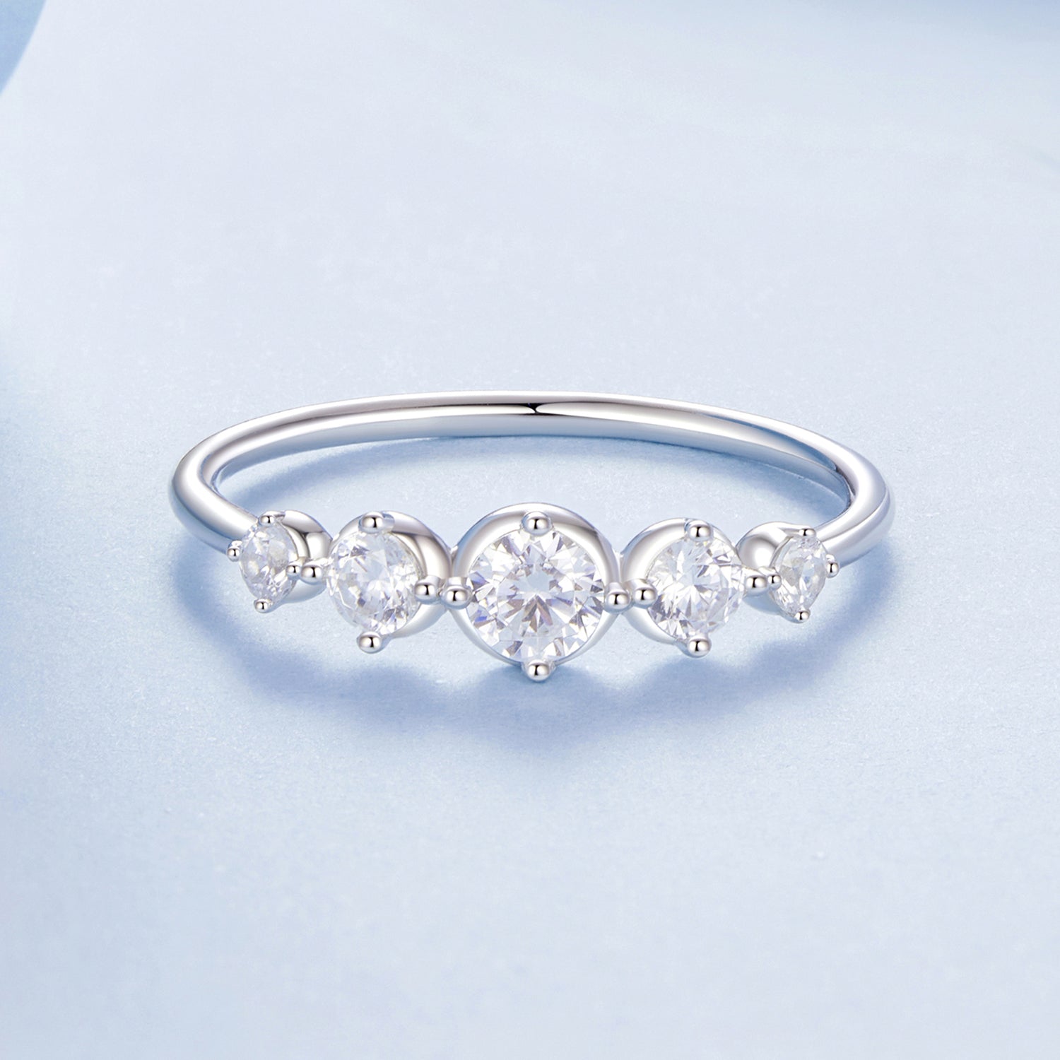 925 Sterling Silver Ring Size 6.0 with Pavé CZ in White Gold Finish for Women  DestGlow