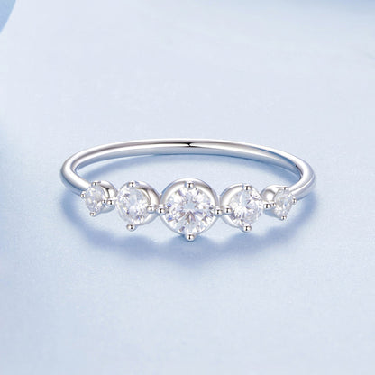 925 Sterling Silver Ring Size 6.0 with Pavé CZ in White Gold Finish for Women  DestGlow