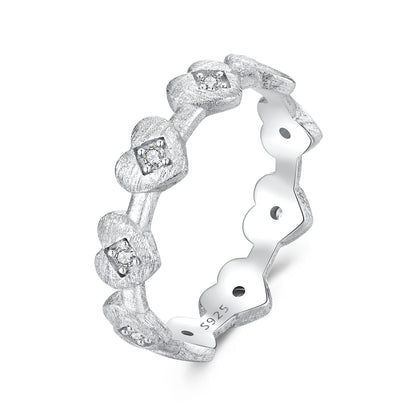 925 Sterling Silver Pave Setting CZ White Gold Plated Ring Size 6 for Women  DestGlow