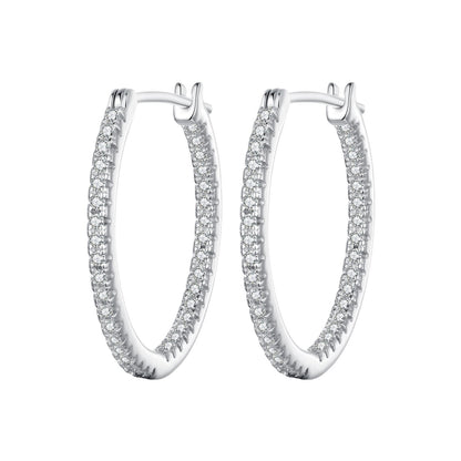 925 Sterling Silver Earrings with Pave Setting CZ in White Gold for Women  DestGlow