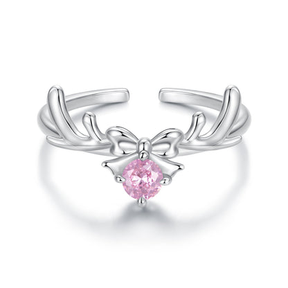 925 Sterling Silver White Gold Plated Bow-Knot Ring with CZ for Women  DestGlow