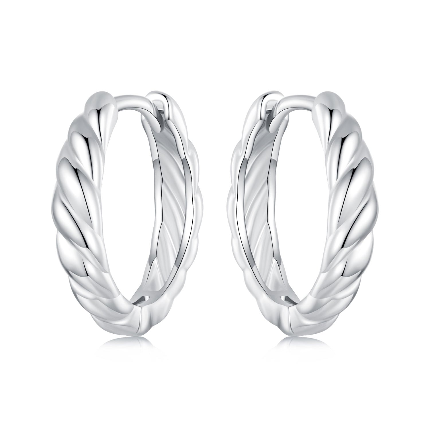 925 Sterling Silver Plated White Gold Earrings for Women - Size 11*3mm  DestGlow