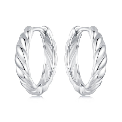 925 Sterling Silver Plated White Gold Earrings for Women - Size 11*3mm  DestGlow