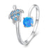 925 Sterling Silver Ring with Pavé Set CZ and Translucent Opal, 1.5mm Width for Women  DestGlow
