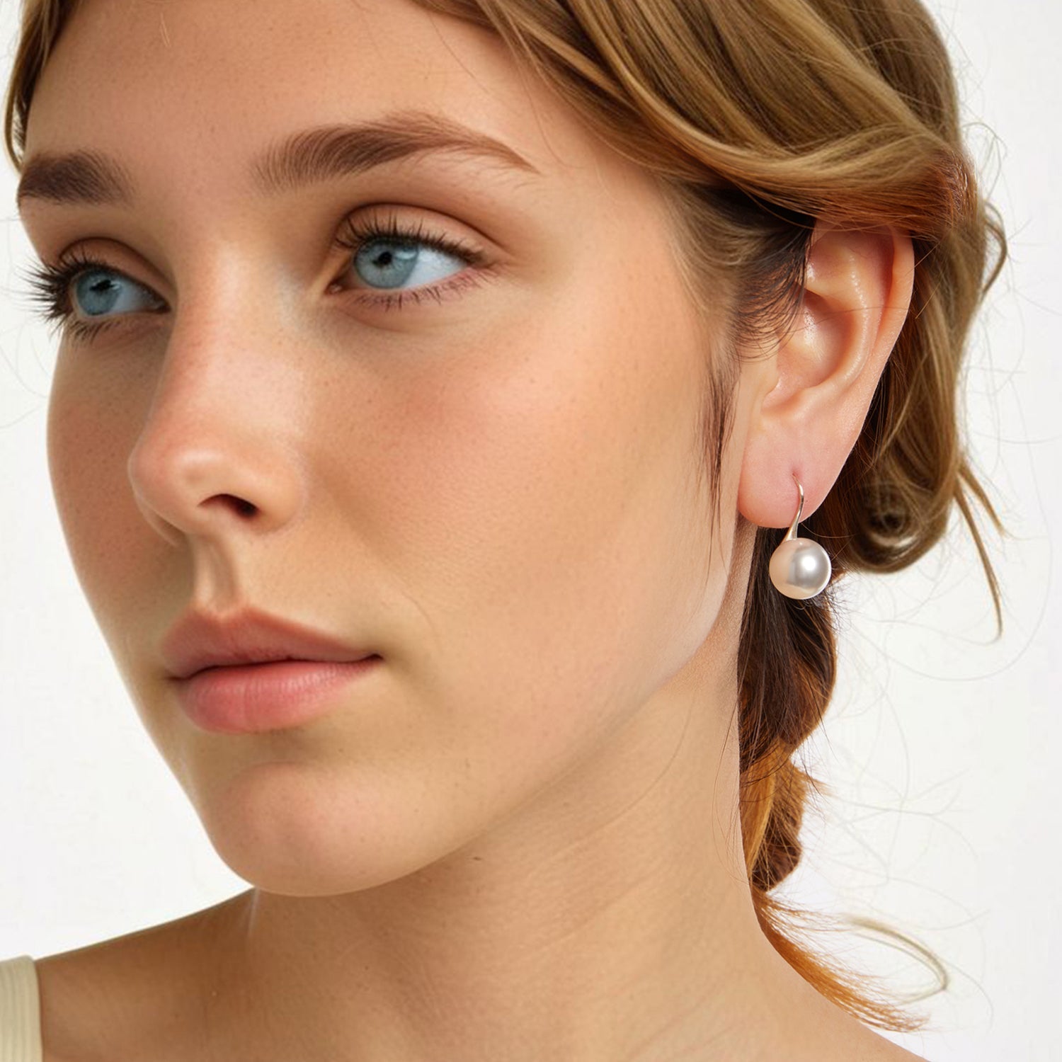 925 Sterling Silver Earrings with Quality Shell Pearl  DestGlow