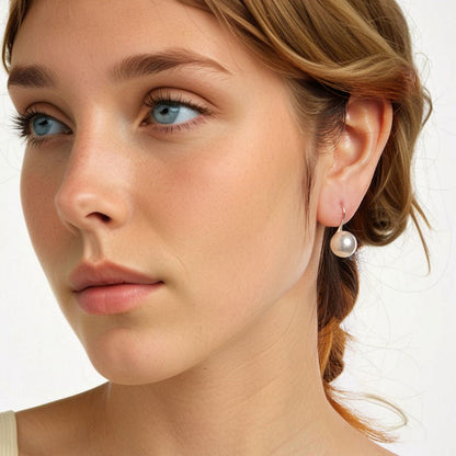 925 Sterling Silver Earrings with Quality Shell Pearl  DestGlow