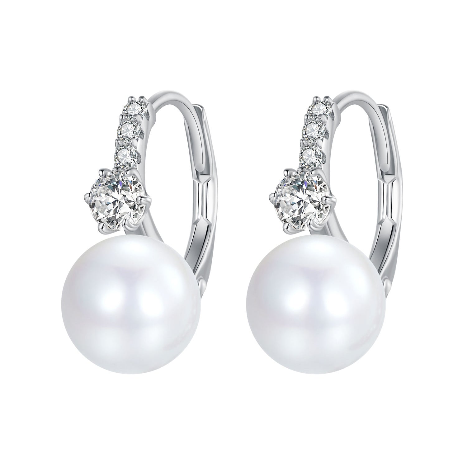 925 Sterling Silver Earrings with Quality Shell Pearl and CZ for Women  DestGlow