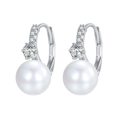 925 Sterling Silver Earrings with Quality Shell Pearl and CZ for Women  DestGlow