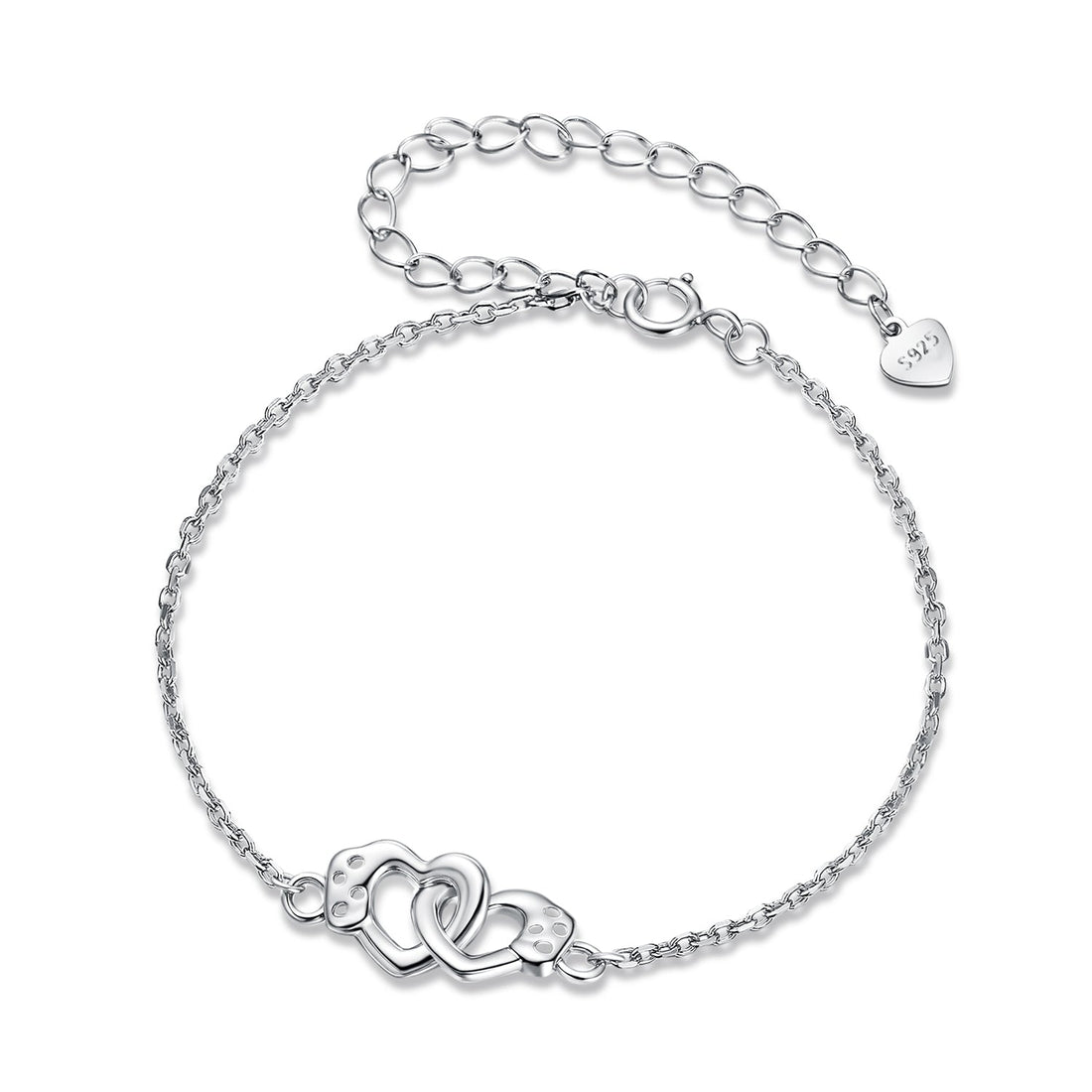 925 Sterling Silver White Gold Plated Chain Bracelet for Women  DestGlow