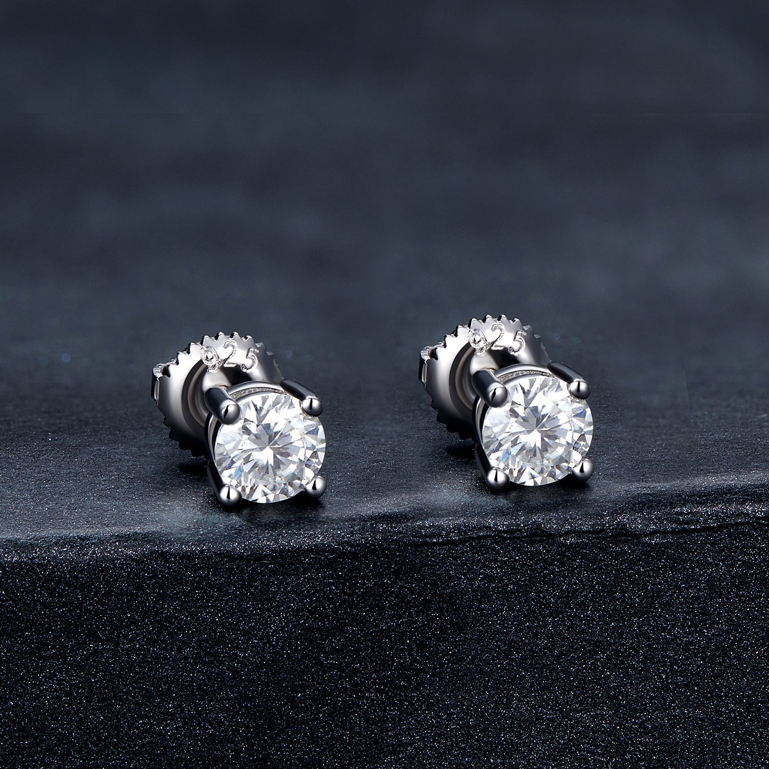 925 Sterling Silver Earrings with Moissanite in Style S, 0.5cm for Women  DestGlow