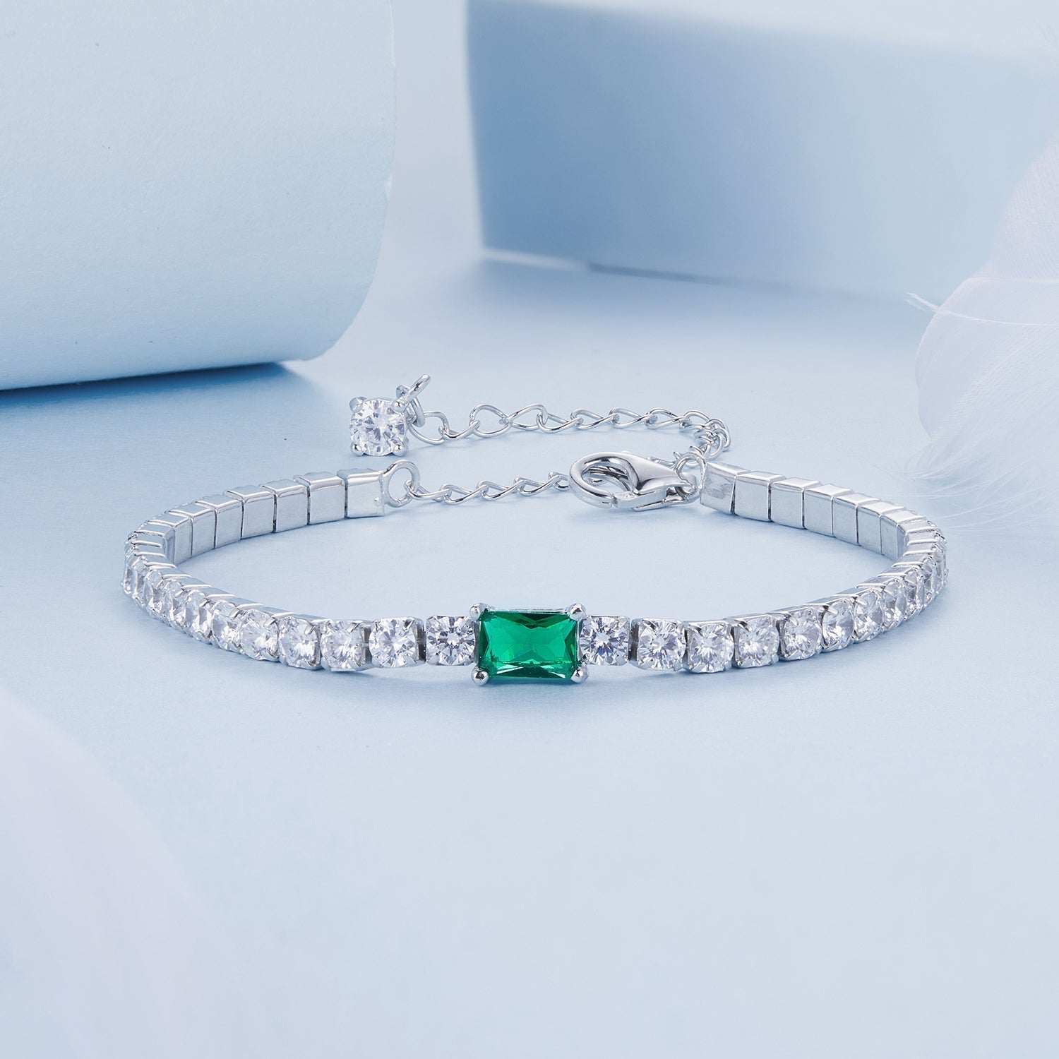 925 Sterling Silver 145+65mm Pavé Setting CZ Bracelet  DestGlow