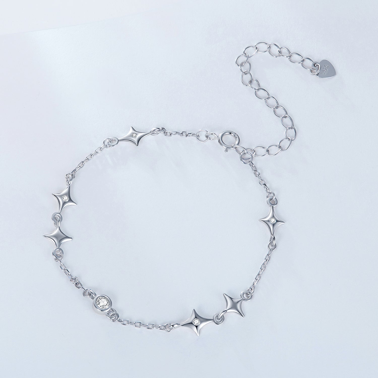 925 Sterling Silver 15+6cm Pavé Setting CZ Bracelet for Women  DestGlow