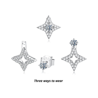 925 Sterling Silver Moissanite 0.1ct Earrings for Women
