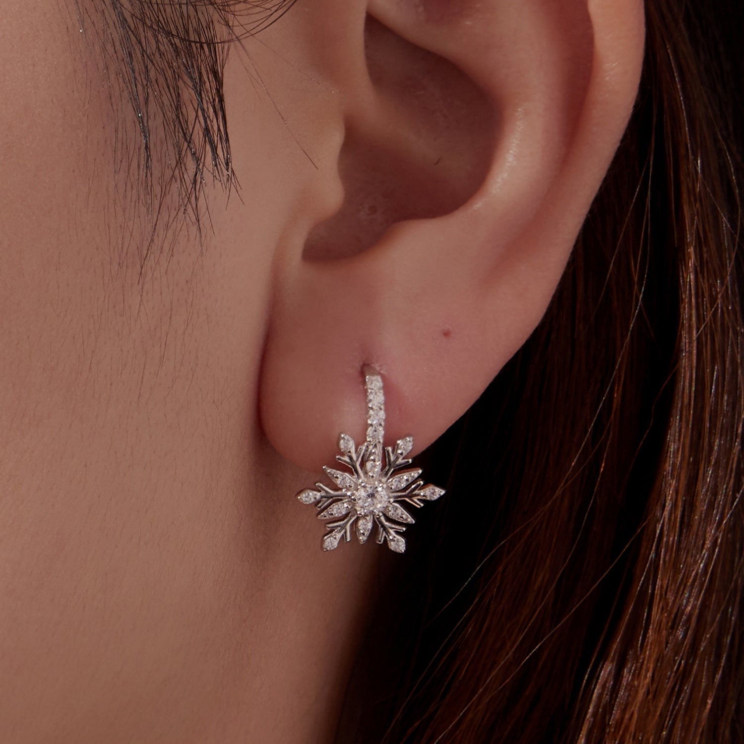 925 Sterling Silver Earrings with Pavé Setting CZ in White Gold for Women  DestGlow