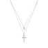 925 Sterling Silver Adjustable Platinum Plated Necklace with CZ - 1.4cm for Women  DestGlow