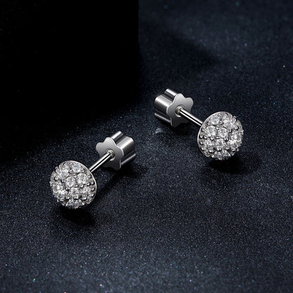 925 Sterling Silver White Gold Plated Moissanite Earrings Size 10mm for Women  DestGlow
