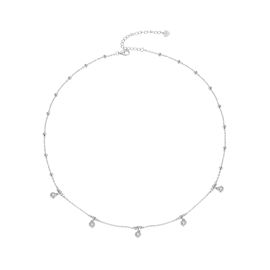 925 Sterling Silver 3mm Moissanite Necklace for Women  DestGlow