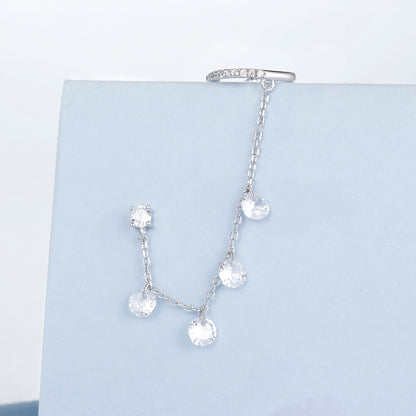 925 Sterling Silver Earrings with Pave Setting CZ - White Gold Plated for Women  DestGlow