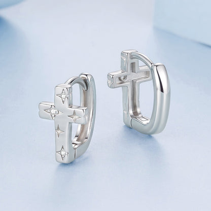 925 Sterling Silver Hoop Earrings with Pavé Setting CZ, 1.3x0.8cm, for Women  DestGlow